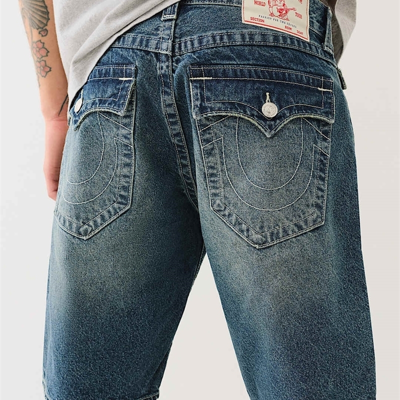Vintage Denim Shorts Y2K Vêtements Men Hip Hop Pocket Y rétro Blue Baggy Short Low Raise sur le genou Pantalon décontracté 250520