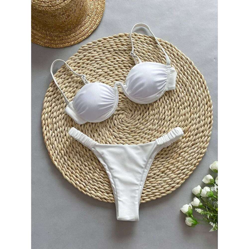 Bikini de fleurs 3D sexy 2025 Femmes Black Blanc V Fil Vre sous-marine Micro mini mail