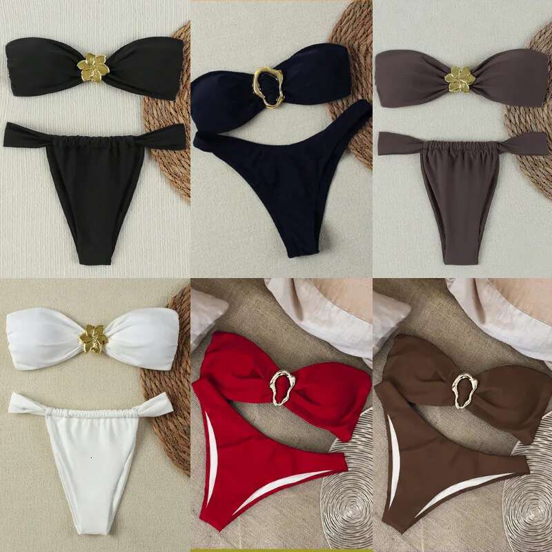 "Ensemble bikini push-up bandeau sexy 2025 - Maillot de bain string brésilien pour femme"