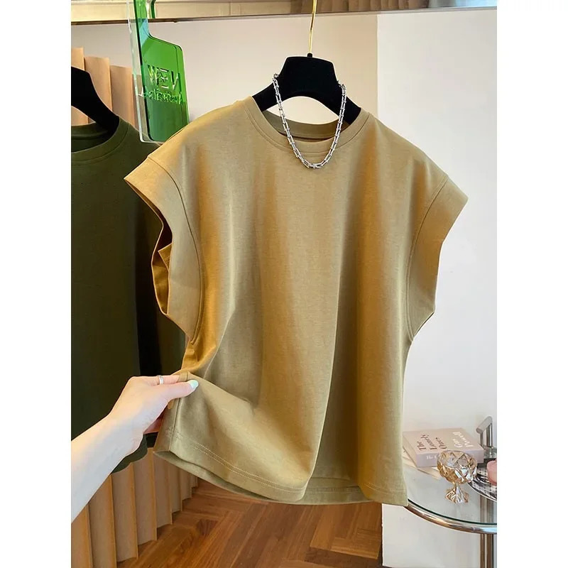 Osaka n SensibilityNiche Womens Short Sleeve TShirt Loose Fit Casual Slimming Cotton Crew Neck Leaflet Top 250612