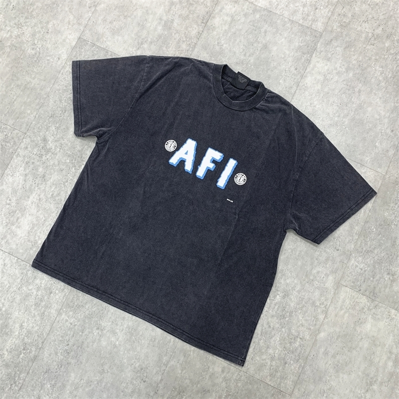 Yao888 100% Cotton Vintage Streetwear Loose Tee Casual Washed Old Tops Men Clothing Oversize Letter Graphics Rock Band T Shirt w250520