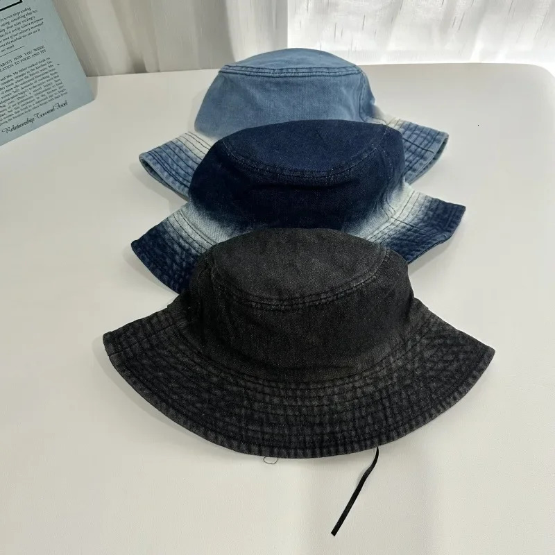 Outdoor Sunscreen Sun Hat with Sun Hat Comfortable Bucket Hat Washed Cowboy Fisherman Cap Spring and Summer Retro Basin Cap 250612