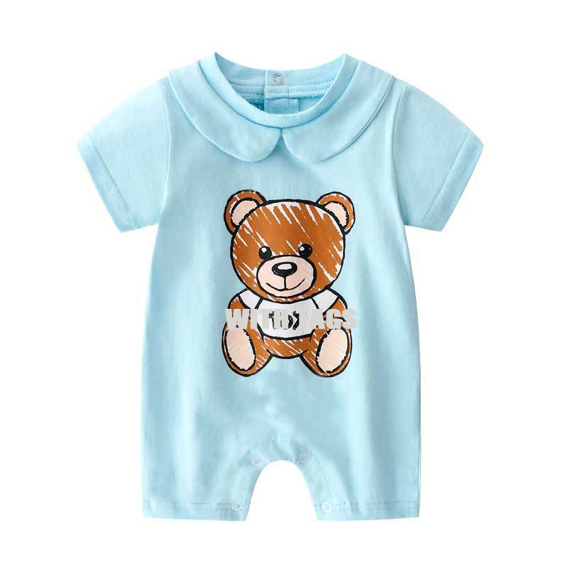 Baby Rompers Girl Summer Short Sleeved Old Flowers Climbing Newborn Boy Clothes Cotton Jumpsuit Children Rompers 0012-image-1062006622