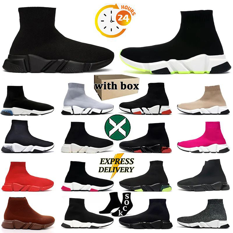 Chaussures de chaussettes Trainers chaussettes vitesse 2.0 1.0 avec des coureurs de piste de boîte Triple S 17fw baskets multicolores paris borgo