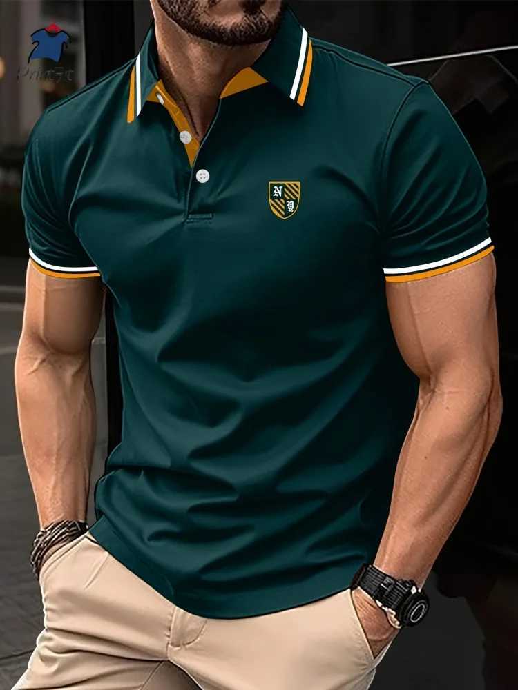 2025 New Mens POLO Shirt Mens Sports Short-sLeeved Summer T-shirt Oversized Lapel T-shirt Clothing Z250613