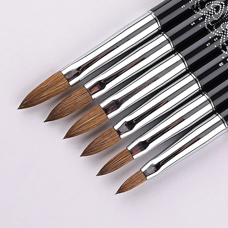 Kolinsky Acrylic Nail Brush for Acrylic Powder Nail Brushes For Acrylic Application Size 6/8/10/12/14/16 Nails Brush 250611