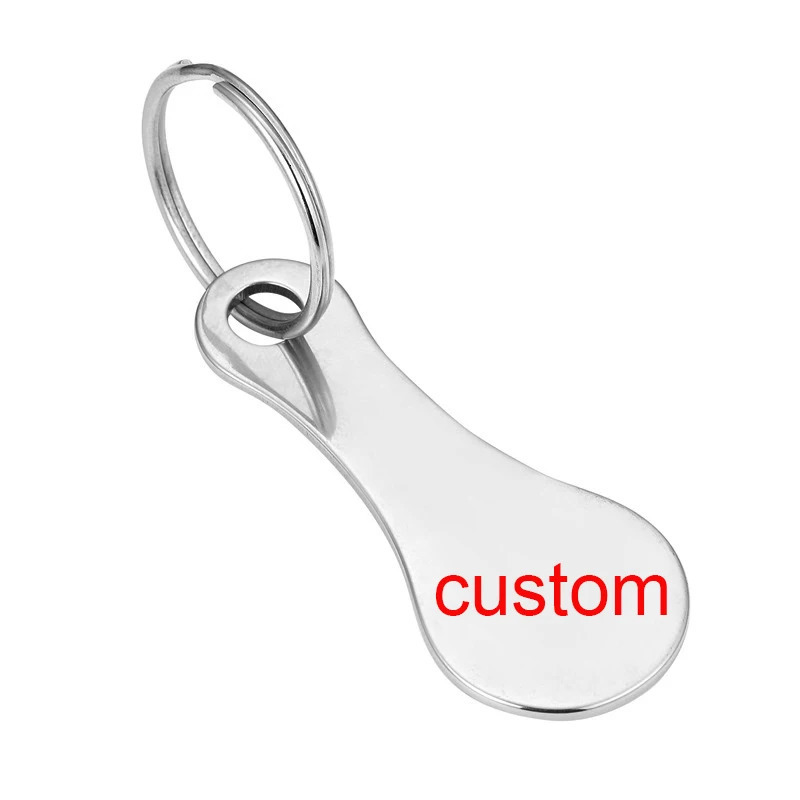 Customizable Shopping Cart Token Stainless Steel Custom Key Chains Free Engrave 250604