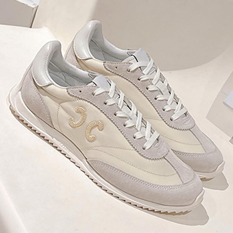 Designer Women Racer Low Top Sneakers Luxury Fashion Couple Casual Shoes calf leather upper rubber outsole polyester lace womens lace up sports shoe