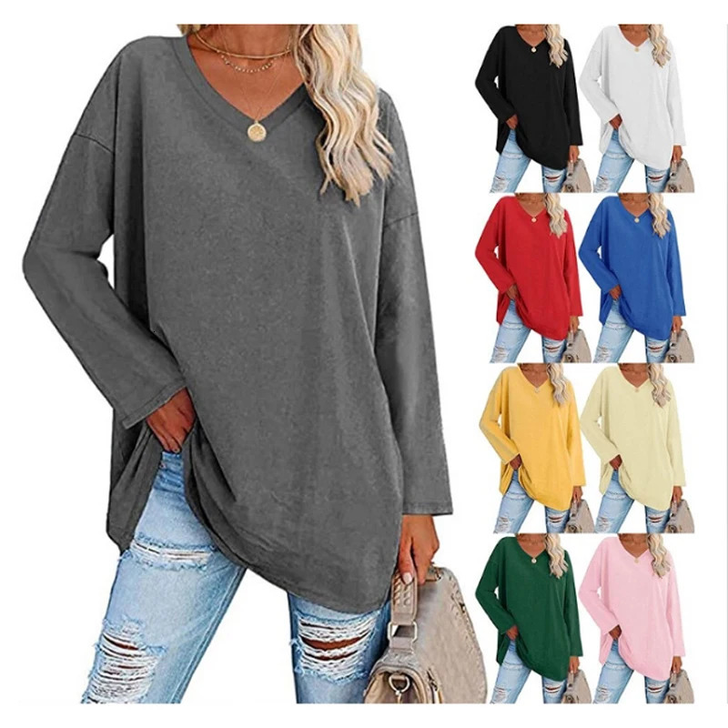 Women Long Sleeve T Shirt Spring Autumn Solid Slim Fit Casual Shirts Female Pullovers Basic Tee Y2k Clothes Streetwear Crop Tops 250603