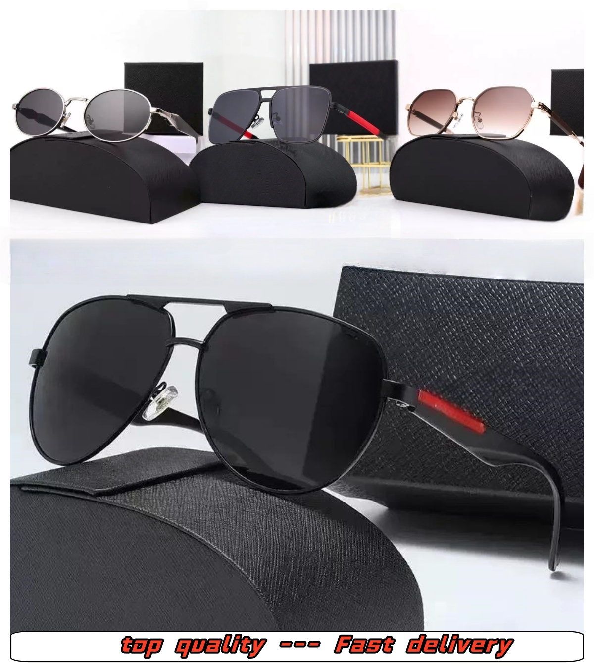 Men Designer Women Sunglasses Fashion Outdoor Eternal Classic Triangle Glasses Retro Metal Goggles Sports Driving Multiple Styles with Box-image-946157566