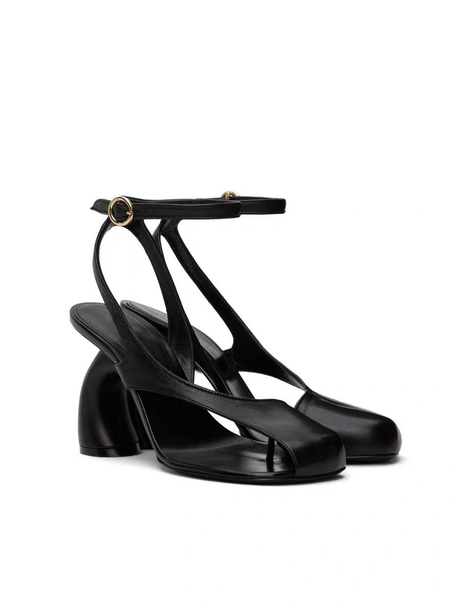 Designer Luxurys Dress Shoes Heel Split Toe Sandals Multicolor Leather Ankle Strap Summer High Heels Novelty Designer Style Women's Handmade