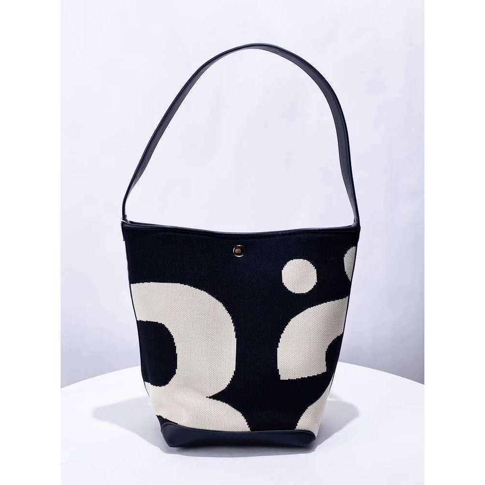 Thailand Niche Design Bucket New Fashion Trend Color Block High Quality Texture Handbag Shoulder Underarm Bag