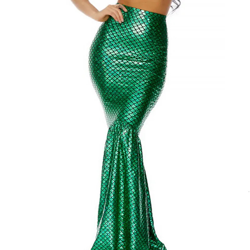 Femmes Costumes de sirène sirène haute jupe de queue de poisson de taille pour le cosplay Party de jeu de rôles Outfits250609