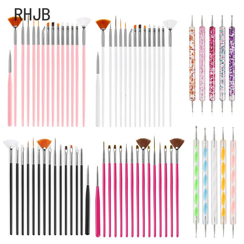 Rhjb ongles choses pinceaux pour manucure set ongles accessoires art outils kits fournitures de ongles pour les professionnels set 250611
