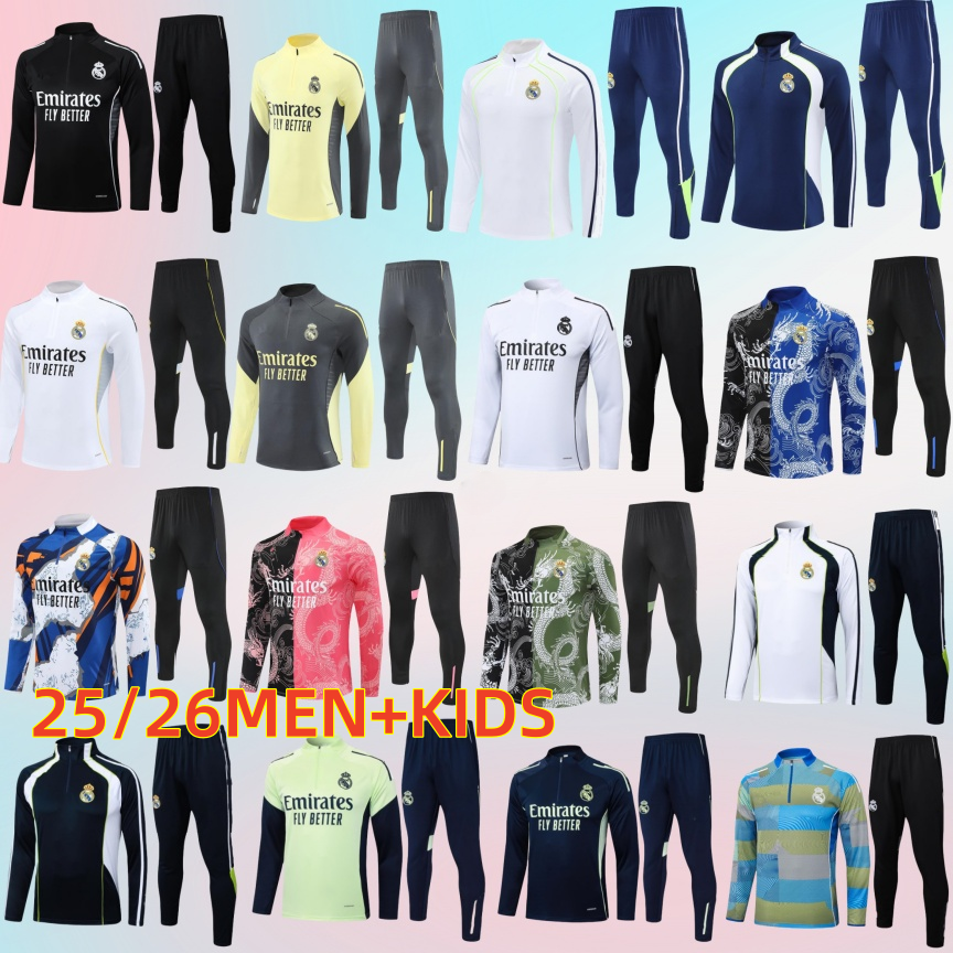 2024 2025 BELLINGHAM Reals Madrids tracksuit training suit top pants VINI JR 24/25 MBEPPA Long Sleeves men kids football sportswear chandal futbo-image-877503991