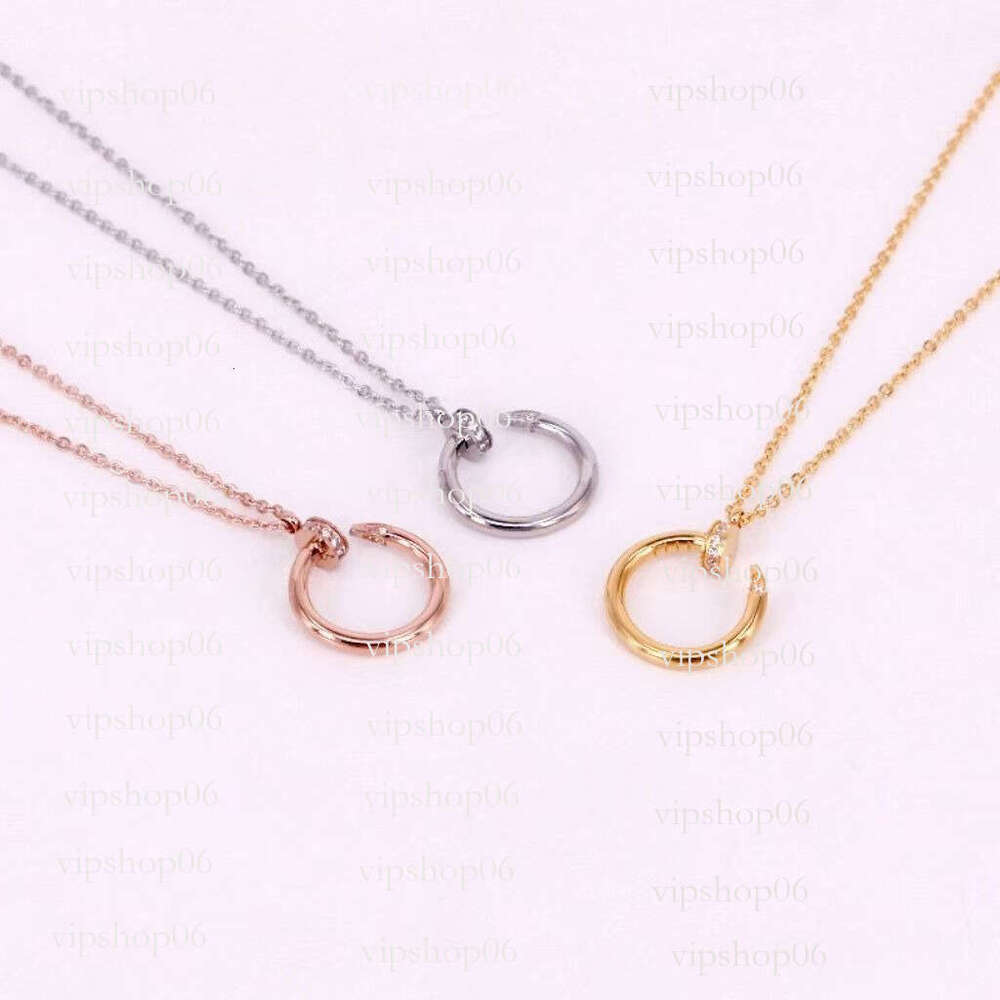 Bijoux de créateurs Gold Colliers de ongles adultes pour femmes Platinum Rose Full Dias en acier inoxydable à longue chaîne Fashion Engagement Gi