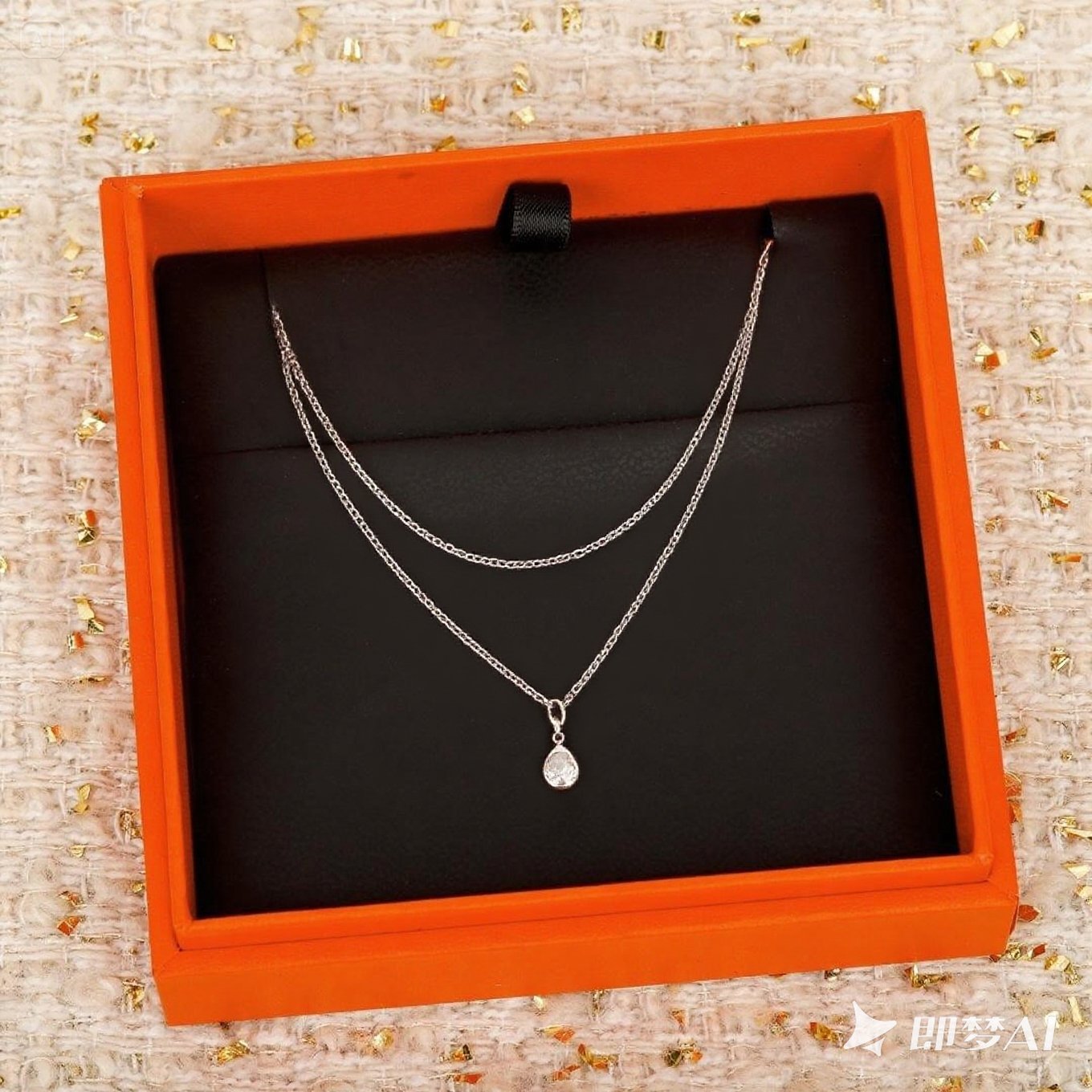 250615-2 Luxury necklace for women, master quality light pink mother of pearl, V gold ten flowers, comes with a perfect gift box
