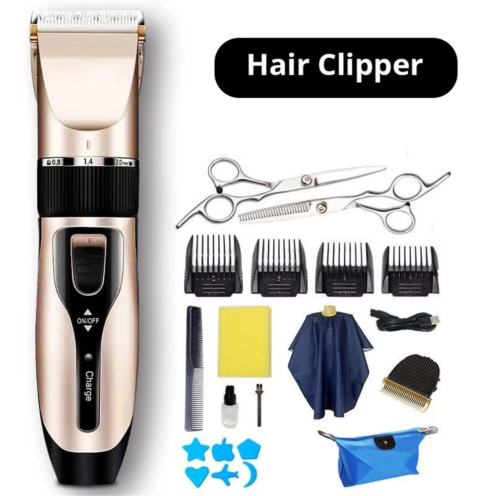 Professional Electric Hair Clipper with LED Display - Five-Speed Fine-Tuning Low Noise Washable Head for Salon Use Hair Trimmer 250611