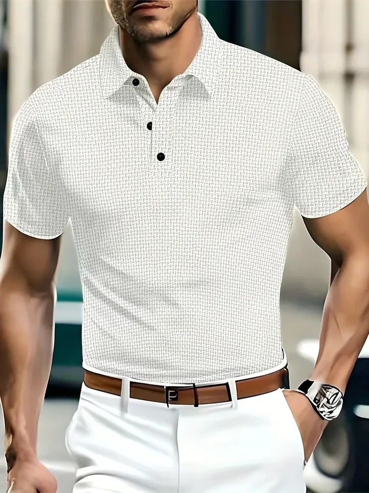 The elastic fabric n of the 2025 summer mens fashion Polo shirt is suitable for playing golf 250603