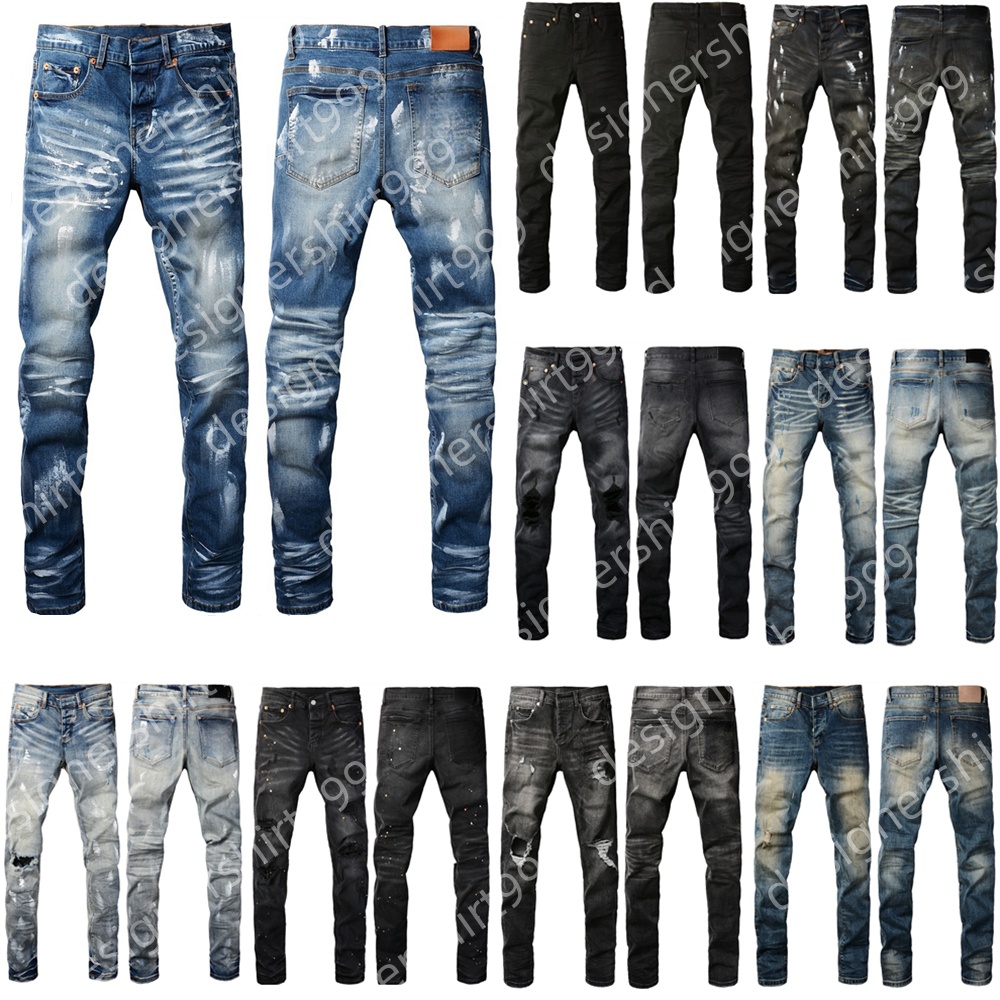 mens designer jeans skinny jeans men pencil pants hole cotton print hip hop black jeans streetwear white trousers fashion pants high-end quality-image-967156836