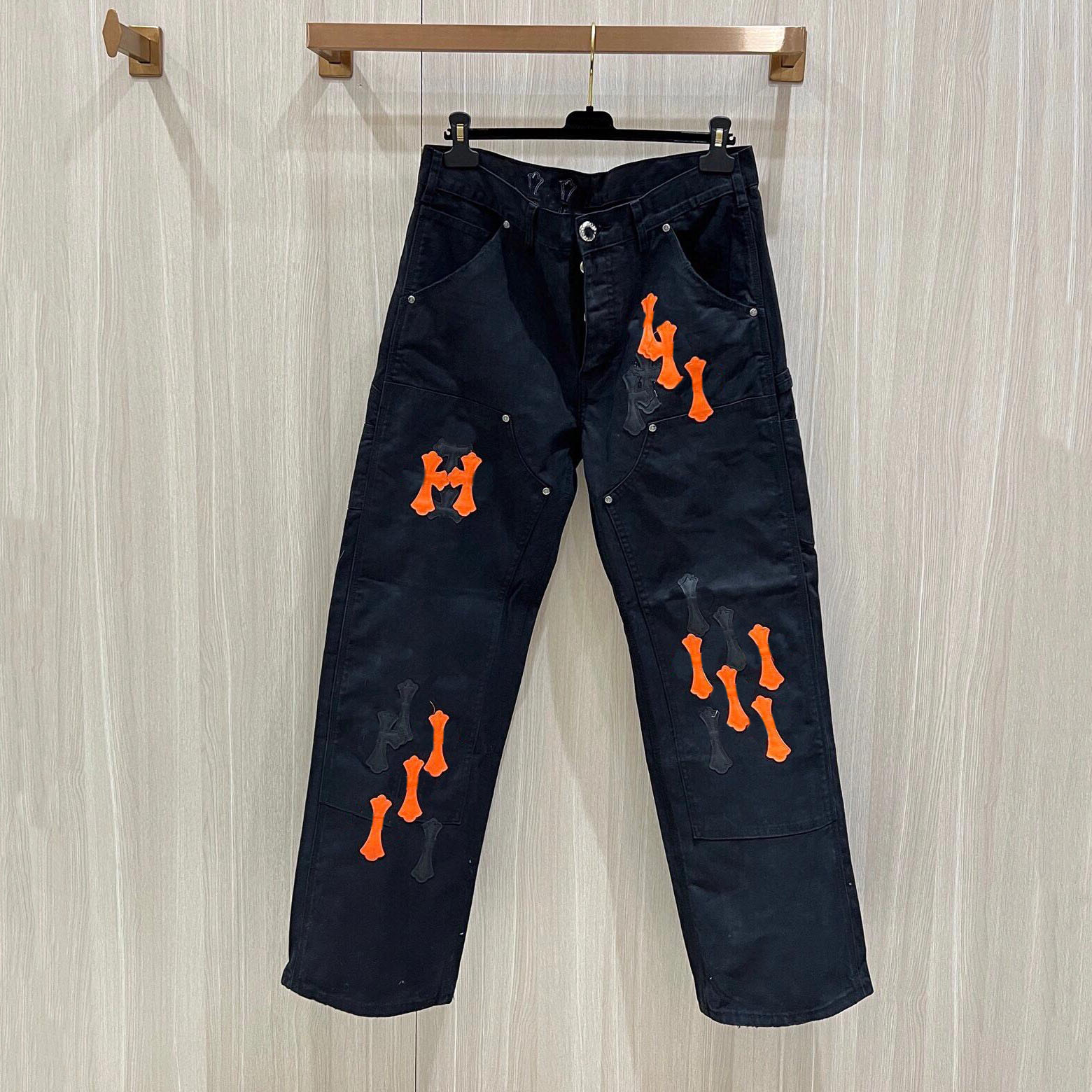 Chrome Jeans 25 Jeans New Men's Jeans Designer Make Old Washed Straight Trousers Letter Prints Long Style High Quality Luxury Jeans Motorcyc
