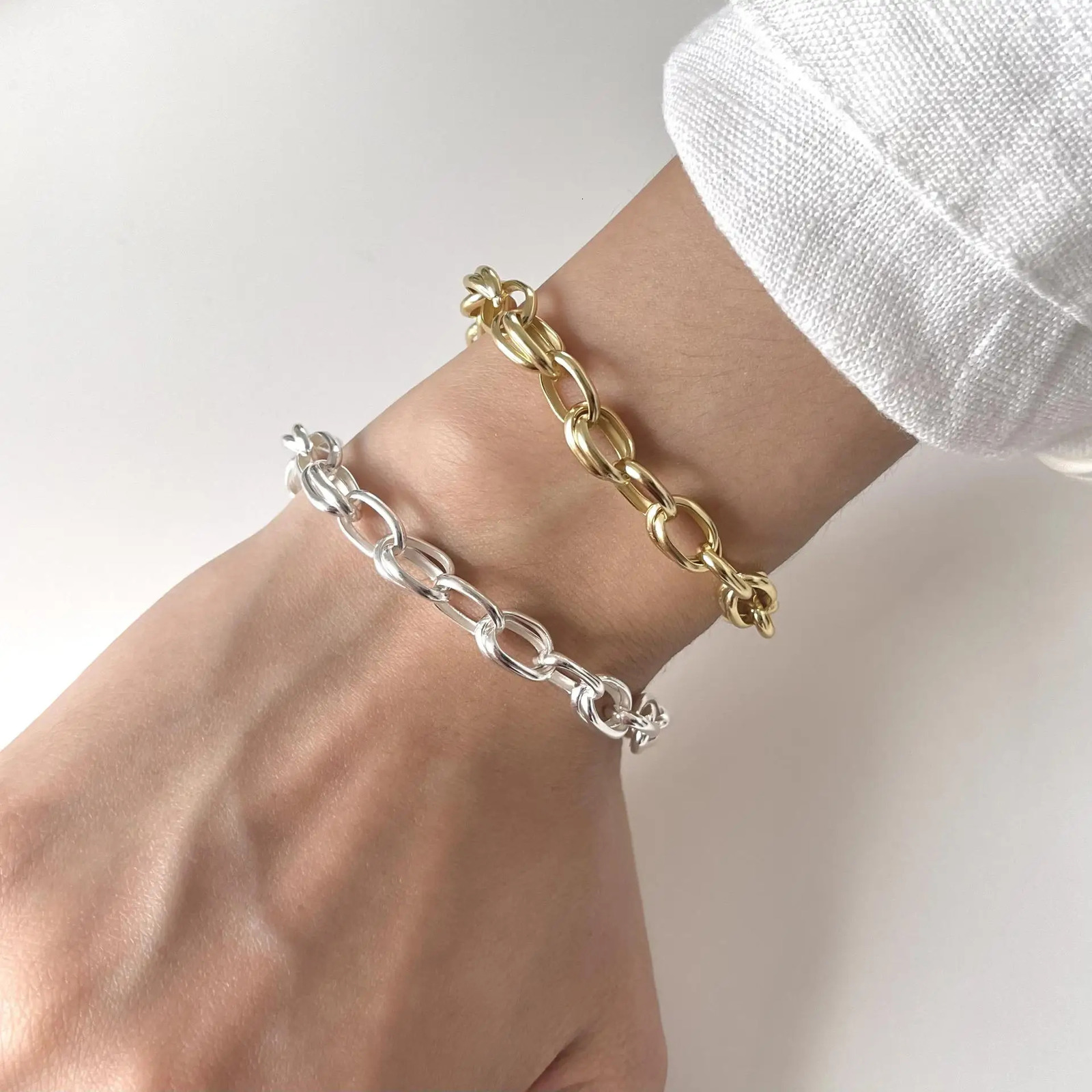 SHANICE S925 Sterling Silver Basic Chain Bracelet For Woman Charm Wedding Engagement Fashion Party Jewelry 250613