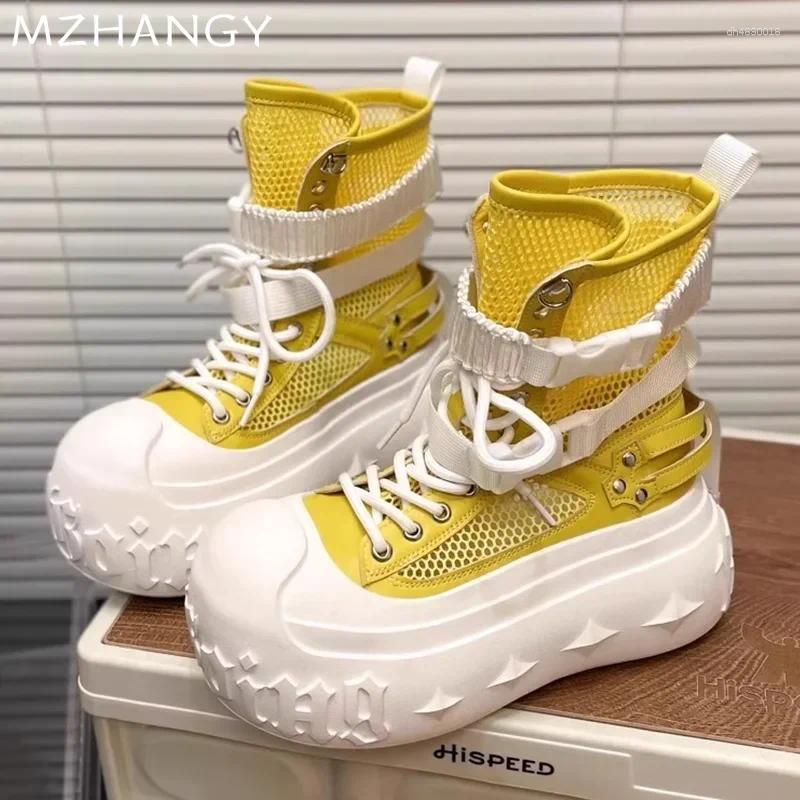 Casual Shoes Platform Women Ankle Flats Mesh Designer Sandals Boots 2025 Spring Fashion Sneakers Walking Brand Mujer De Zapatillas