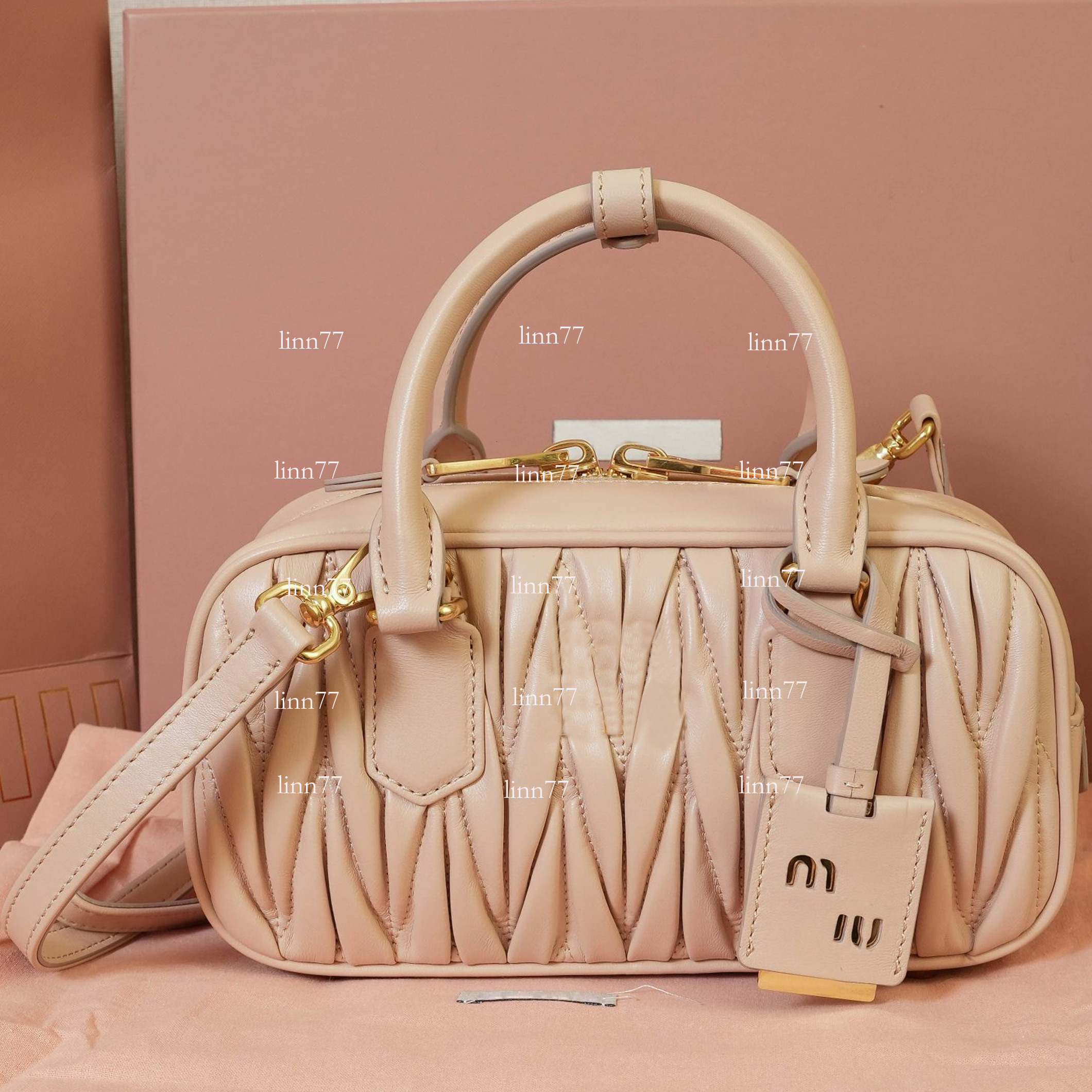 bowling bag womens Beau shoulder bag fashionable handheld leather foreskin long shoulder strap adjustable detachable pocket star style