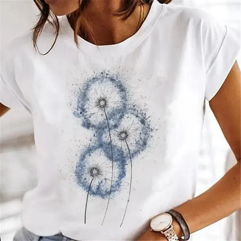 Short Sleeve Spring Summer Female Tee Graphic T Shirt Vintage Style Female Tops 2025 New