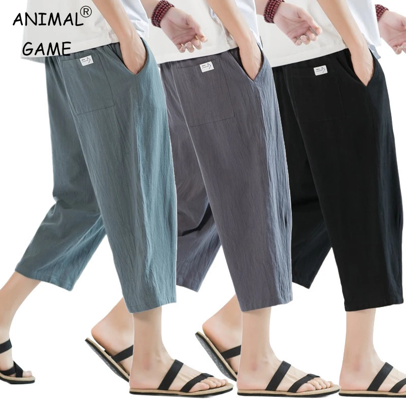 Summer Mens Cotton Shorts décontractés Pantalon droit léger pantalon de pantalon de gym solide Fifth Beach Short Pants Outdoor Streetwear 250614