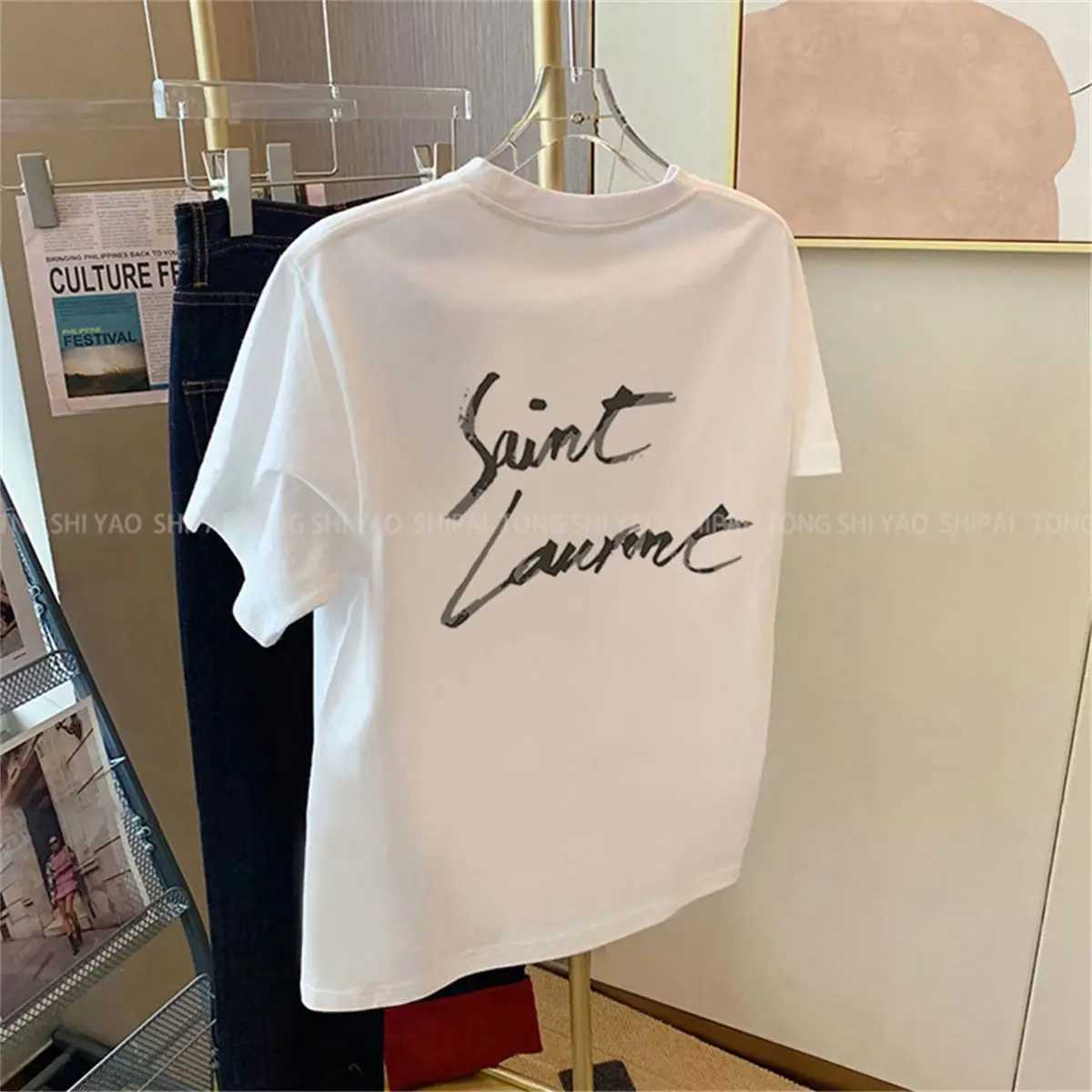 Oversize short-sleeve t-shirt for women and men summer 2025 new design trendy loose lazy unique chic top H250616