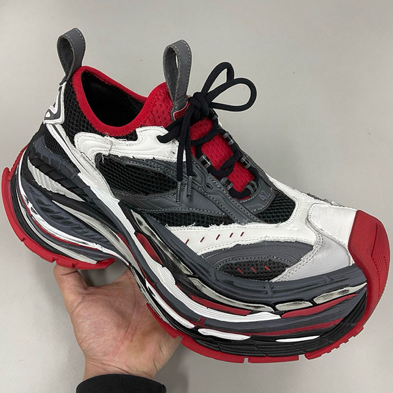 Classics Platform Reduced Sneaker in Black Grey Red Designer Madam Mens 16XL Sports Shoes Retro Worn Out Effect Mesh Polyurethane polyester Shoes