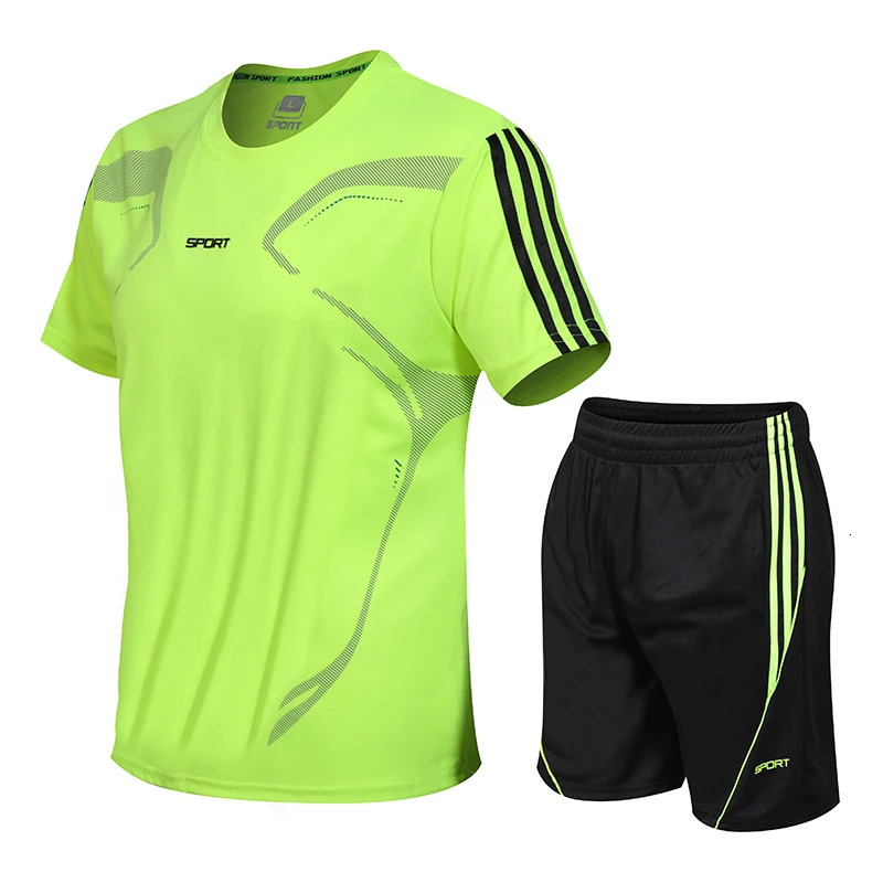 Sports Set Mens Summer Fitness Short sleeved T-shirt Mens Quick Drying Clothes Running Loose Casual Sportswear Large 250614