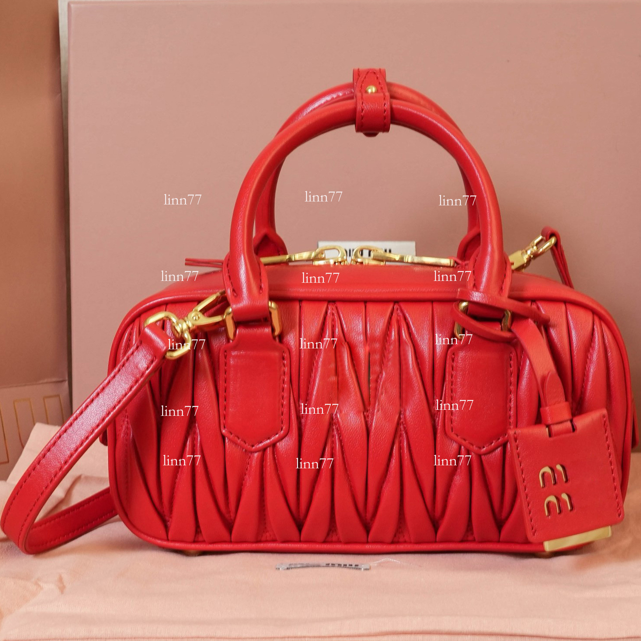 New bowling bag womens shoulder bag fashionable handheld leather foreskin long shoulder strap adjustable detachable zipper pocket star style