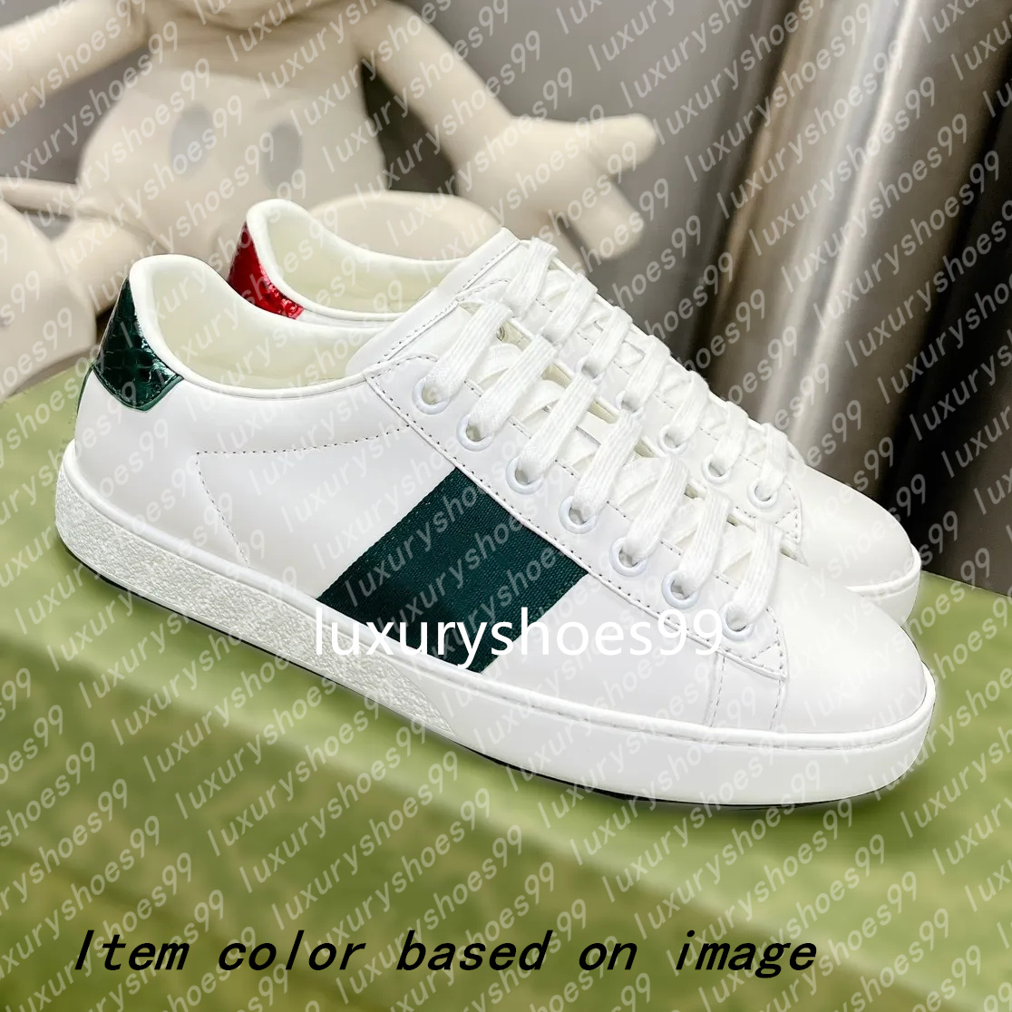 Womens Mens Shoes Bee Ace Sneakers Low Casual Shoe Sports Trainers Designer Tiger Embroidered Black White Green Stripes Jogging