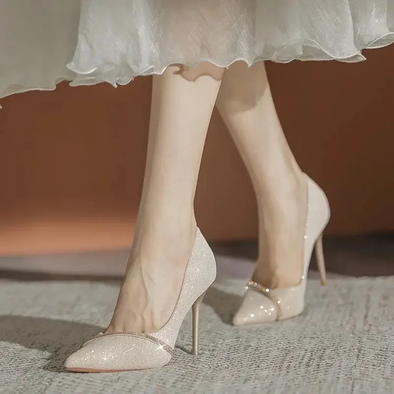 Shoes For Women Sexy Wedding Bride Shoe Formal Woman Pumps Summer Spring Social Trendy With Discount Genuine Mark 250614