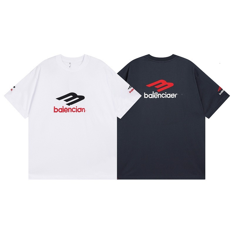 High Version Large Icon Front and Back Left and Right Sleeve Embroidered Short Sleeve Couple T-Shirt