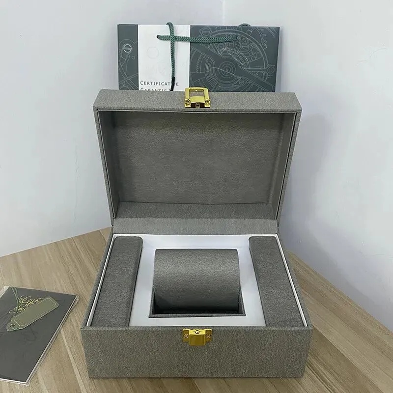 AP Designer Watch Box Square Grey Leather Wooden Watch Box Material Certificate Gift Bag Men's and Women's Jewelry Box