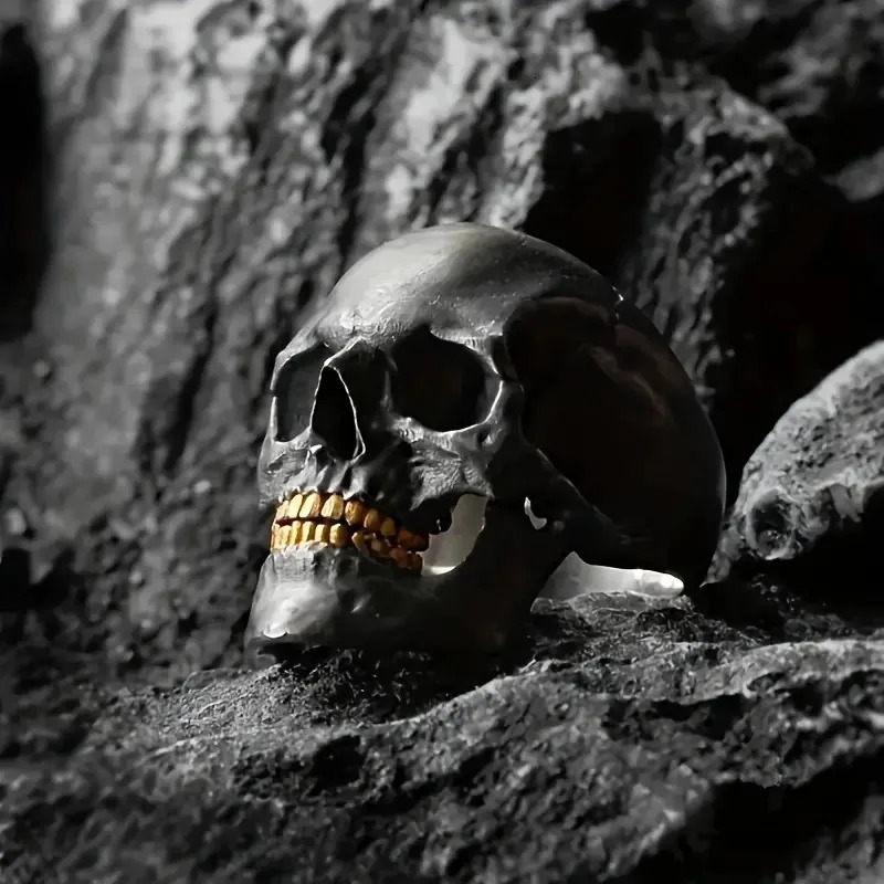 Vintage Punk Stainless Steel Skull Rings For Men Gothic Punk Horror Skull Rings Hip Hop Men Motorcycle Rock Biker Jewelry Gifts 250614