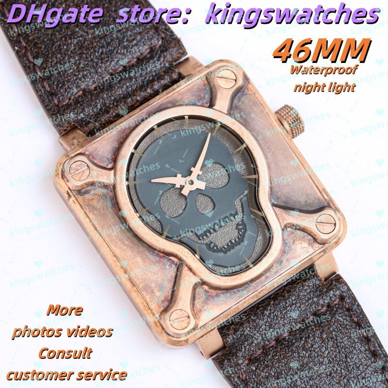 Top Luxe Watch de haute qualité Men de créateur pour hommes Skull 46 mm épaisseur 7 mm Version la plus élevée Night Light Imperproof Watch Watch