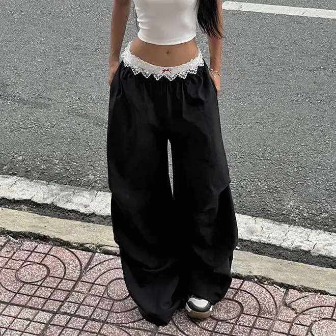 Pantalon décontracté en dentelle de rue
