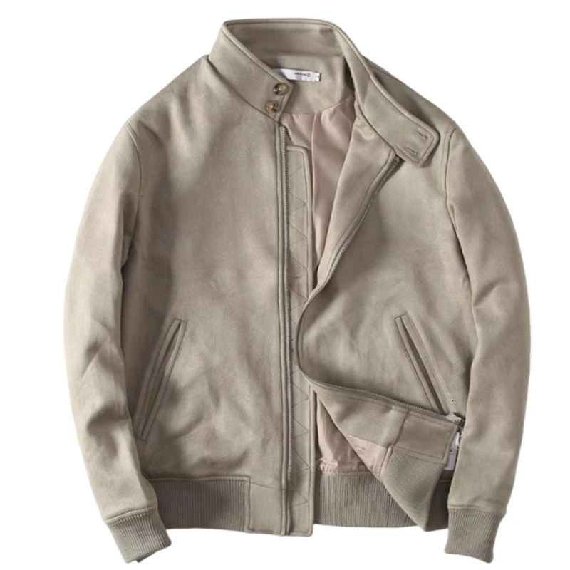 En daim doux élastique respirant à printemps doux et à l'automne simple bouton double bouton de support de la veste collier de veste 250614