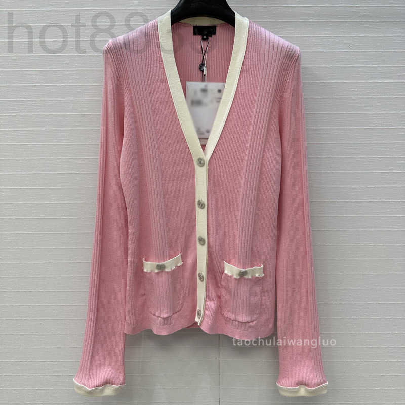 Women's Knits & Tees Designer Tomoon Color Block V-neck Buttoned Sweater Sweet Style Slim Fit Versatile Long Sleeve Cardigan Bw78835 LI6F