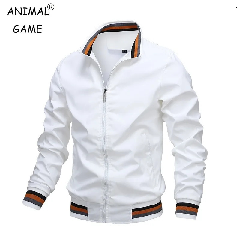 Autumn and Winter Mens Stand Collar Casual Zipper Jacket Outdoor Sports Coat Windbreaker Jacket for Men Waterproof Bomber250616
