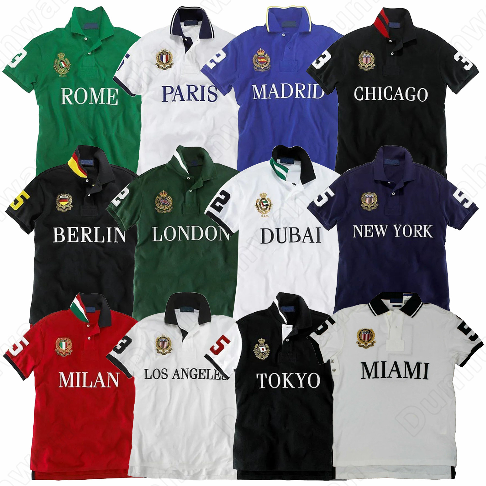 Mens polo shirt designer T-shirt men tshirt Tokyo Rome Dubai Los Angeles MIAMI Chicago New York Berlin Madrid shirts tops M-XXL