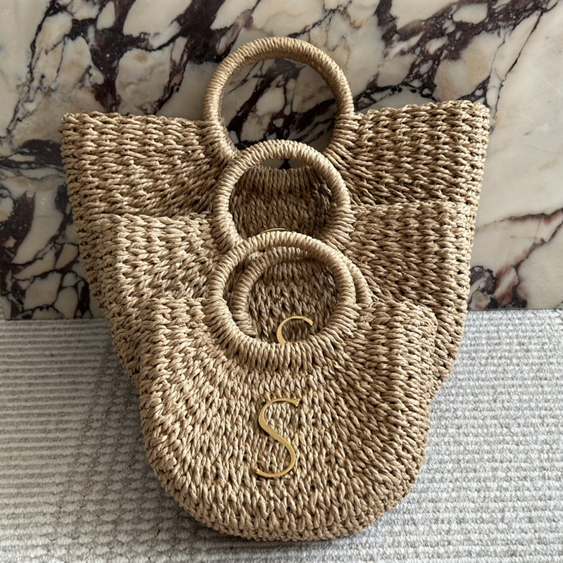 Pochette en raphia Waven de styliste pour femmes, sac à main, panier de plage