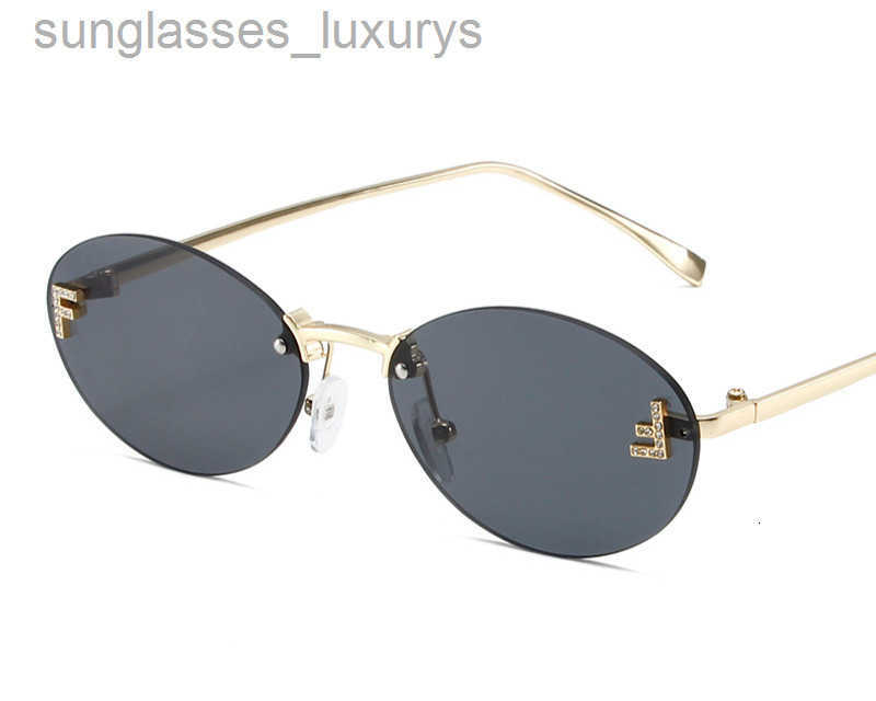 Designer glasses Elliptical frame sunglasses new fashion featuring personality F letter dot diamond sunglasses U2GU WZR1