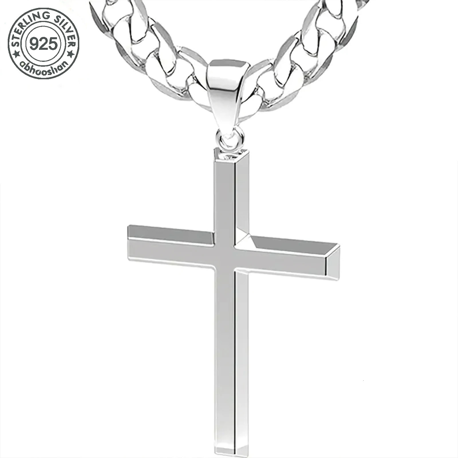 925 Sterling Silver 24 Inch Extended Cross Pendant Necklace Classic Simple Suitable for Many Ocns - Valentines Da250616