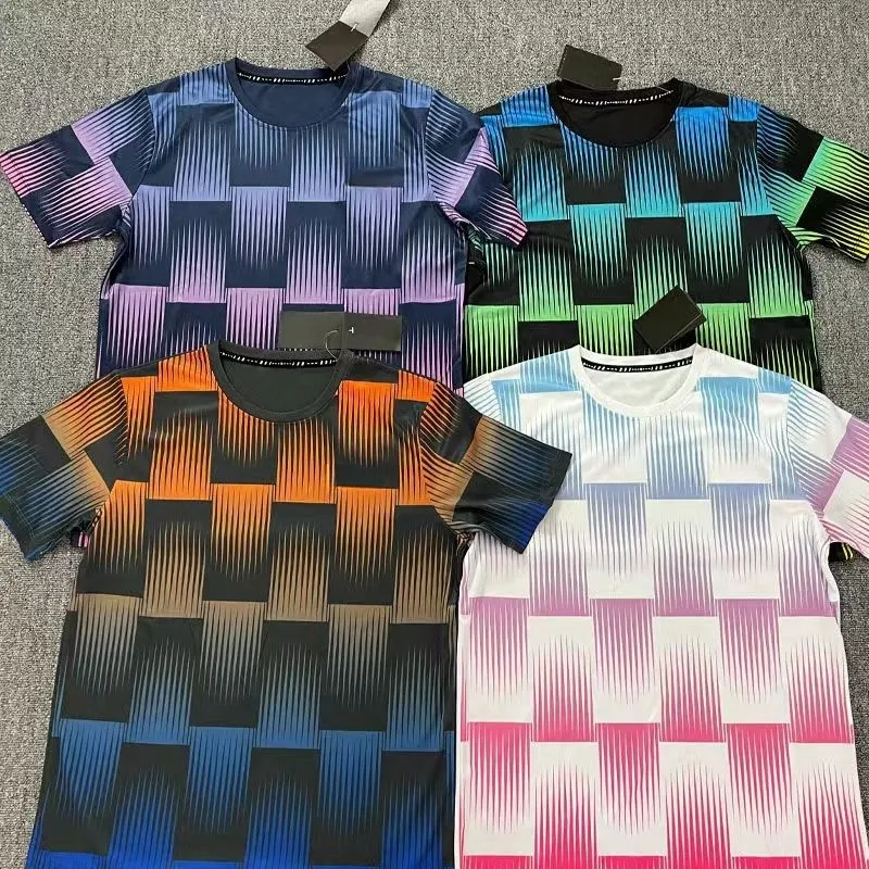 Designer tshirts Tech sports t shirts summer mens short sleeve ice silk t-shirt jersey fitness basketball quick dry gradient stripe shirt running