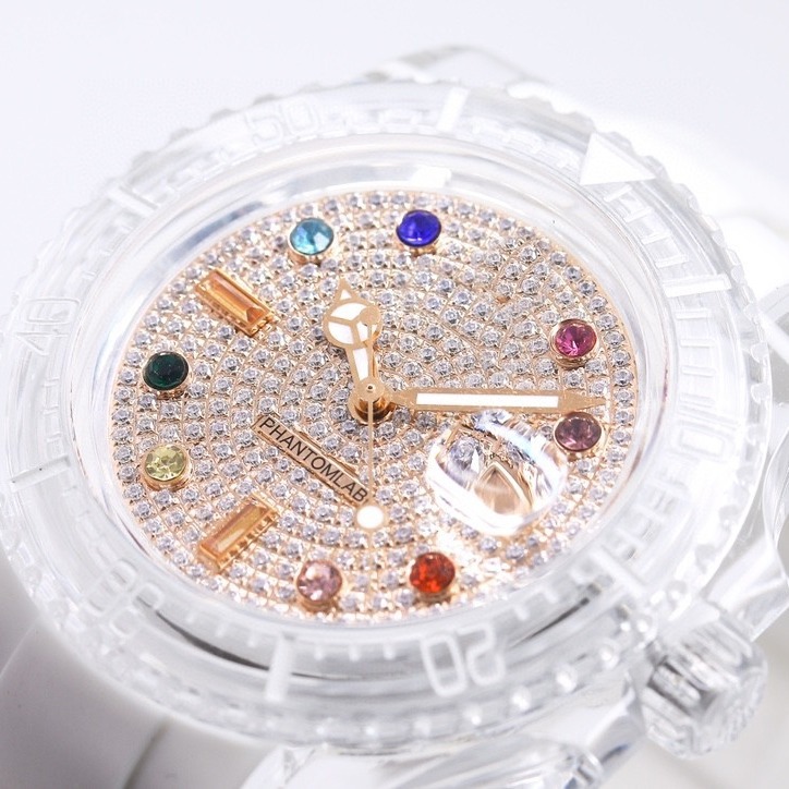 Full transparency diamond Watches 3135 Men Luxury Designer Watches High Watch Custom luxury Ceramic Stainless Waterproof Reloj Hombre Wristwatch Sap
